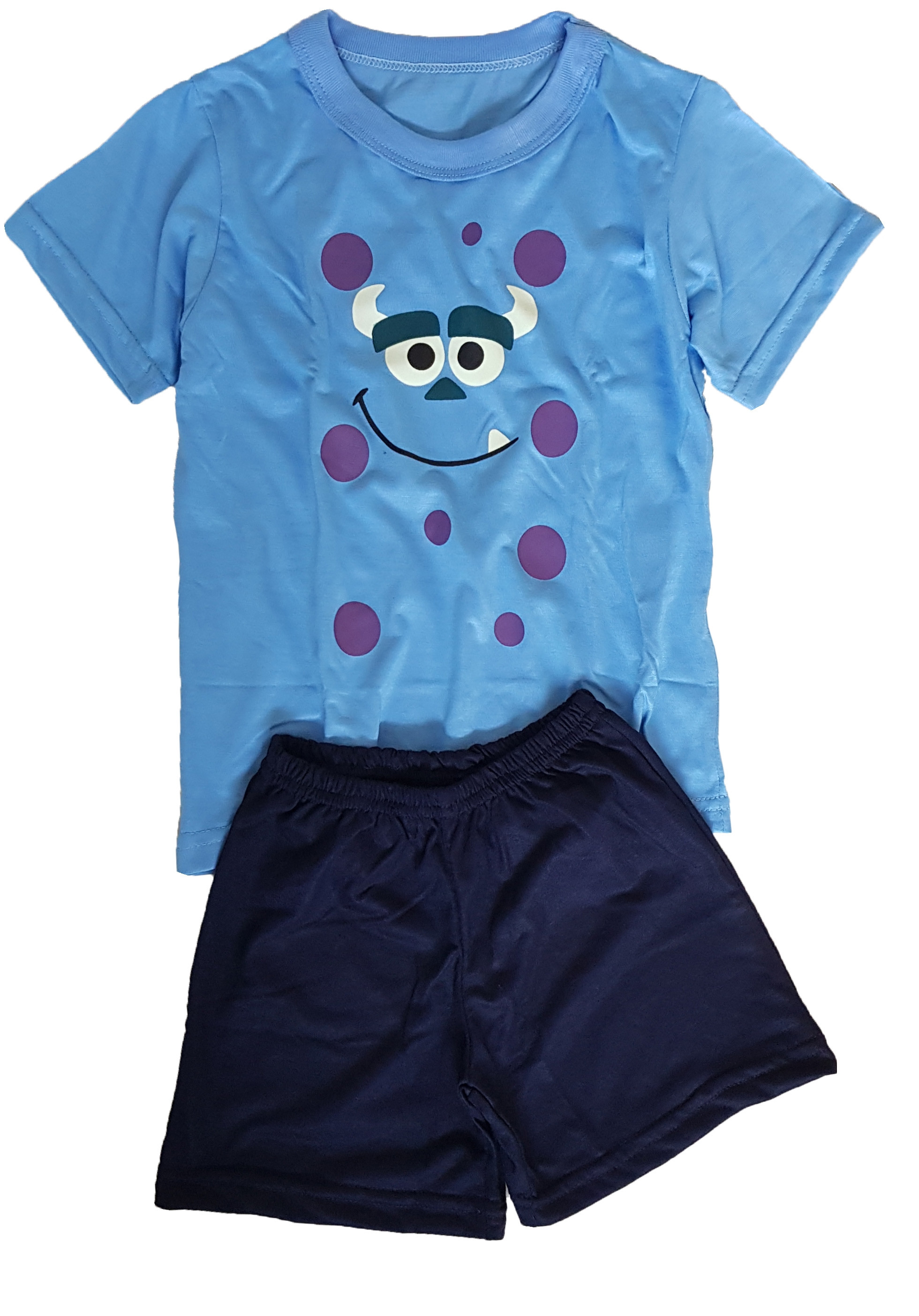 Pijama Curto Infantil Masculino com Estampa que Brilha no Escuro (Monstros)